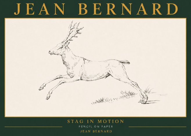 Jean Bernard Stag in Motion No5 - Affiche