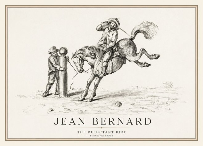 Jean Bernard A Study of the Bucking Horse No3 - Affiche