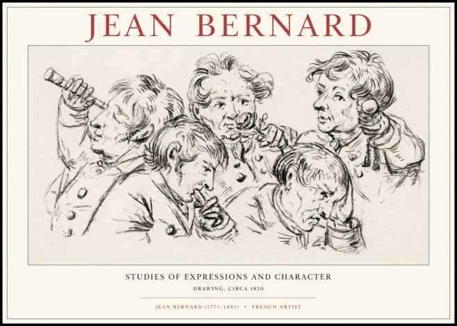Jean Bernard Studies of Expressions and Character No1 - Affiche
