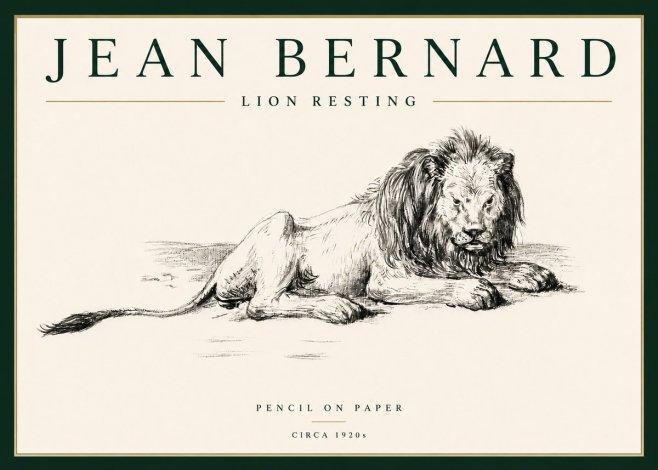 Jean Bernard Lion Resting No4 - Affiche