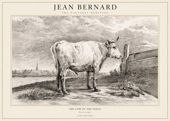 Jean Bernard Study of a Cow XV No3 - Affiche