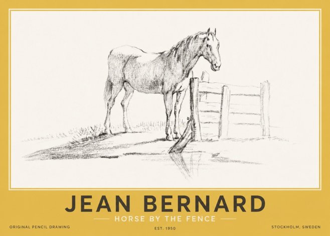 Jean Bernard Horse by the Fence No2 - Affiche