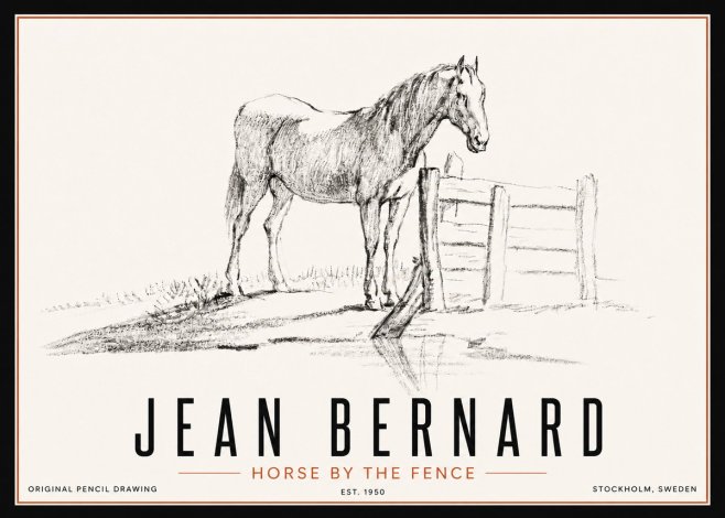 Jean Bernard Horse by the Fence No5 - Affiche