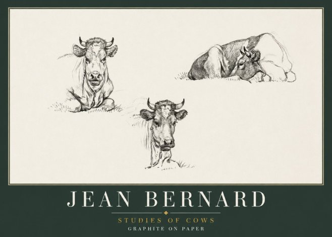 Jean Bernard Studies of Cows II No2 - Affiche