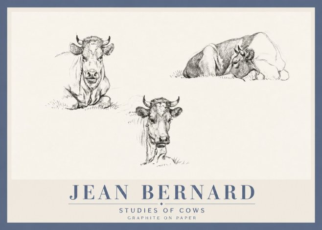 Jean Bernard Studies of Cows II No4 - Affiche