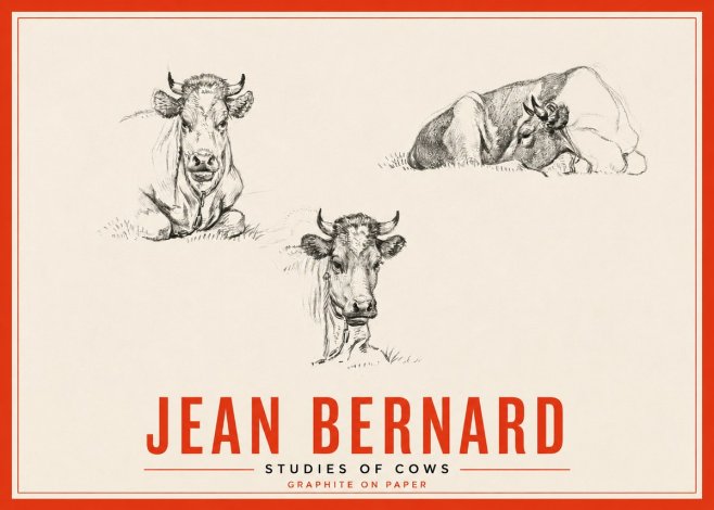 Jean Bernard Studies of Cows II No5 - Affiche