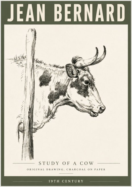Jean Bernard Study of a Cow XVII No6 - Affiche