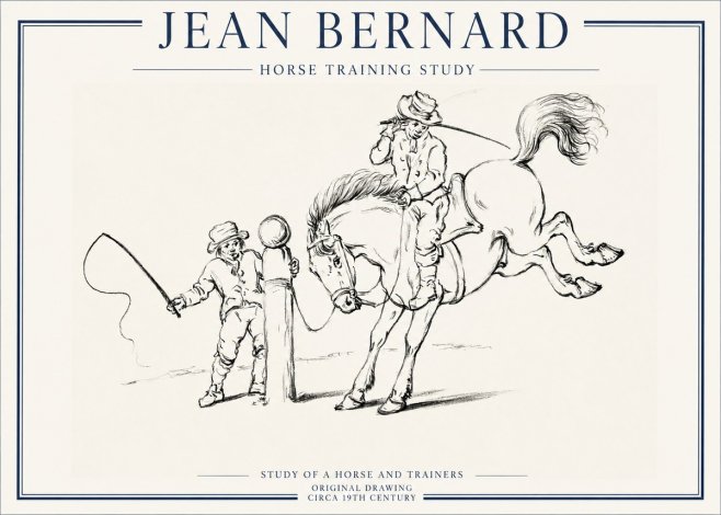 Jean Bernard Horse Training Study No1 - Affiche