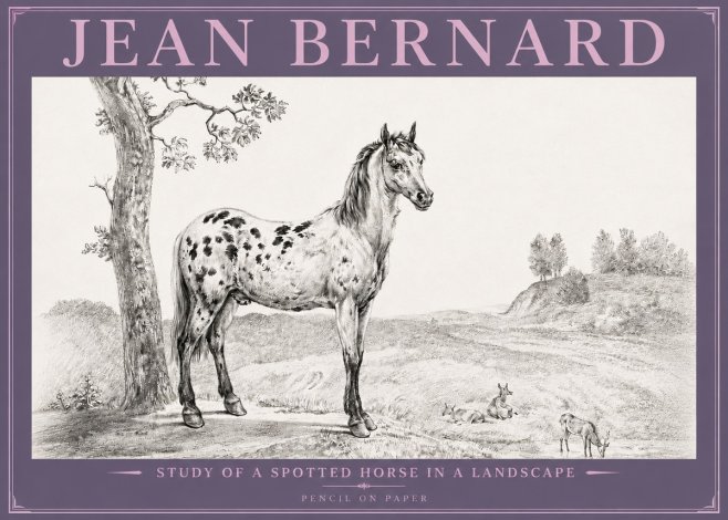 Jean Bernard Study of a Spotted Horse in a Landscape No4 - Affiche