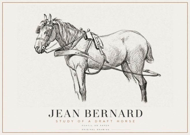 Jean Bernard Study of a Draft Horse I No1 - Affiche