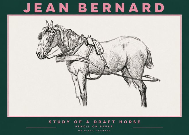 Jean Bernard Study of a Draft Horse I No3 - Affiche