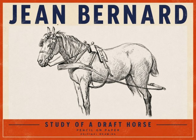 Jean Bernard Study of a Draft Horse I No4 - Affiche
