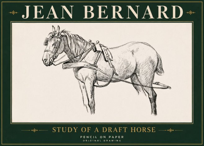 Jean Bernard Study of a Draft Horse I No5 - Affiche