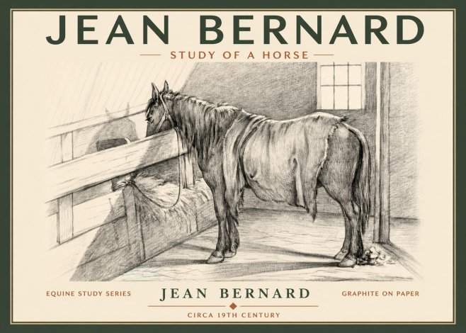 Jean Bernard Study of a Horse XIII No2 - Affiche