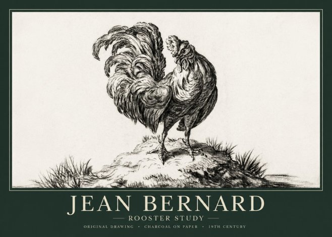 Jean Bernard Study of a Rooster No2 - Affiche