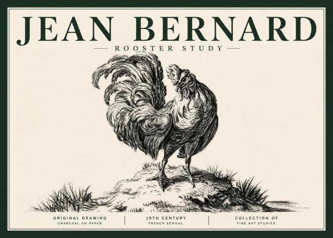 Jean Bernard Study of a Rooster No5 - Affiche