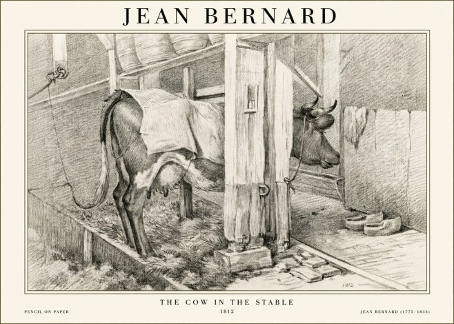 Jean Bernard The Cow in the Stable No1 - Affiche