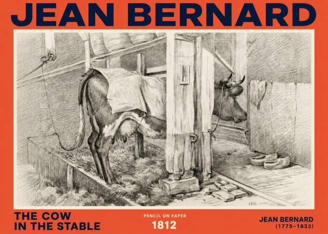 Jean Bernard The Cow in the Stable No2 - Affiche