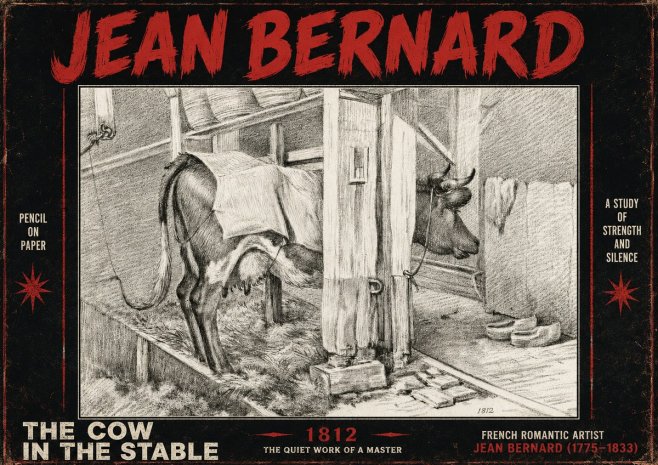 Jean Bernard The Cow in the Stable No4 - Affiche