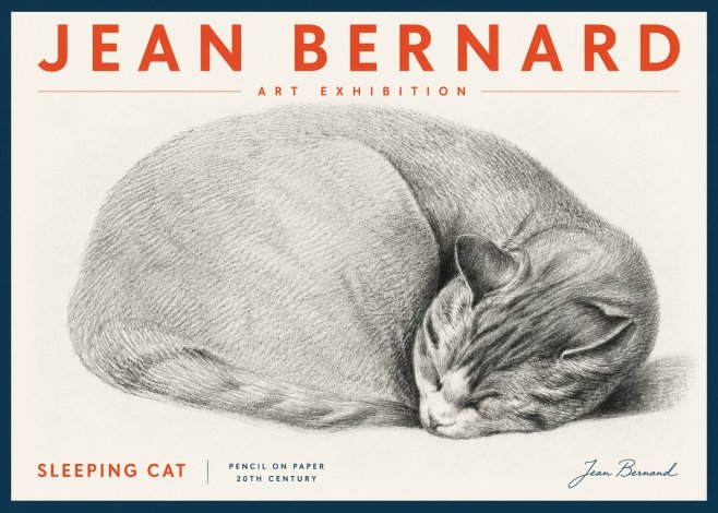 Jean Bernard Sleeping Cat IX No5 - Affiche