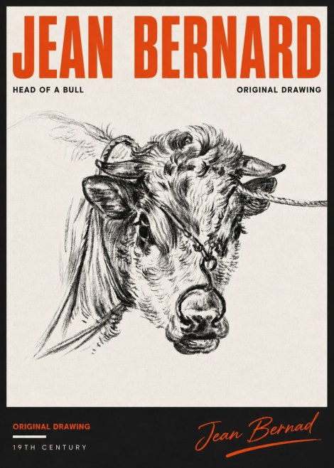 Jean Bernard Head of a Bull No6 - Affiche