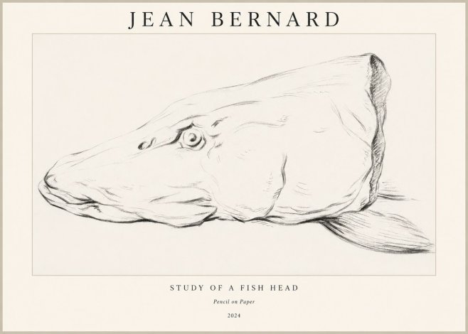 Jean Bernard Study of a Fish Head No1 - Affiche