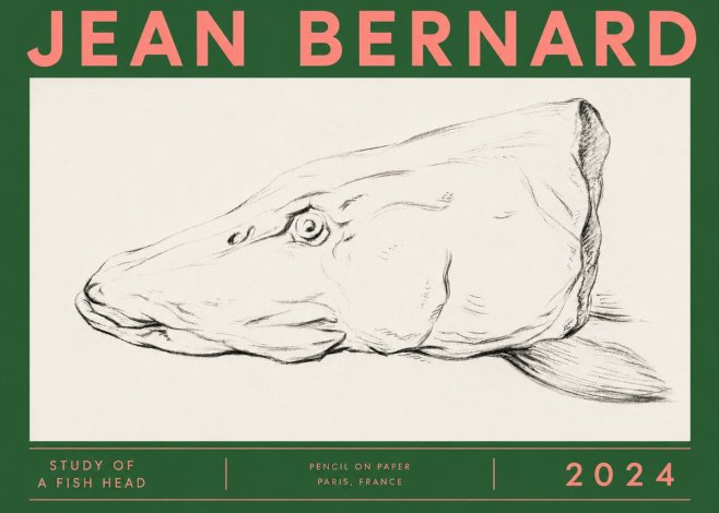 Jean Bernard Study of a Fish Head No4 - Affiche