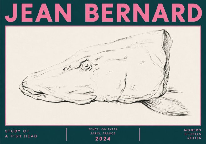 Jean Bernard Study of a Fish Head No6 - Affiche