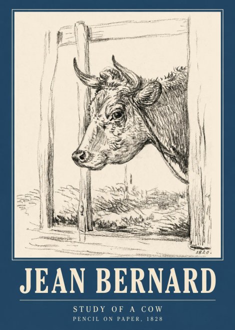Jean Bernard Study of a Cow XVIII No3 - Affiche