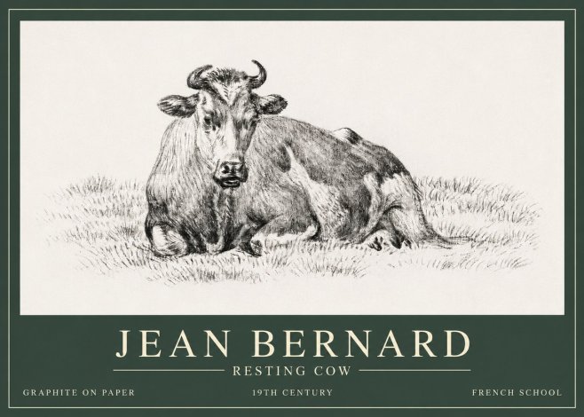 Jean Bernard Resting Cow V No3 - Affiche