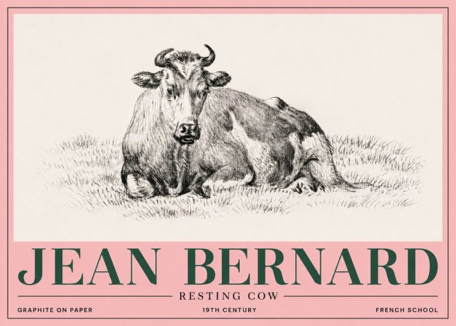 Jean Bernard Resting Cow V No5 - Affiche