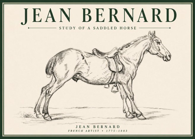 Jean Bernard Study of a Saddled Horse No4 - Affiche