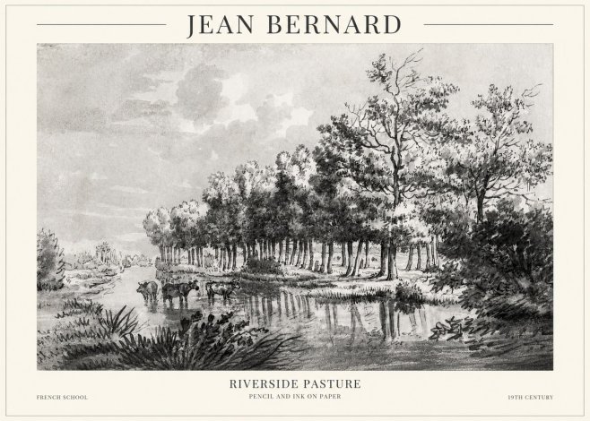 Jean Bernard Riverside Pasture No1 - Affiche