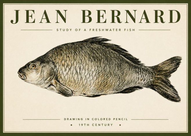 Jean Bernard Study of a Freshwater Fish No4 - Affiche