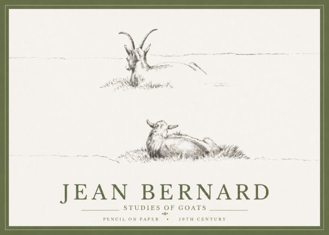 Jean Bernard Two Goats Resting No5 - Affiche