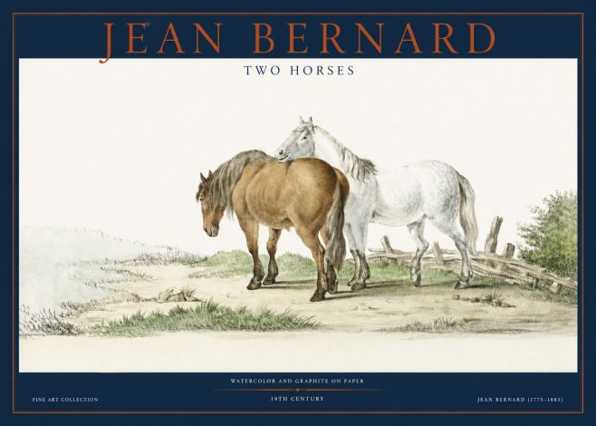 Jean Bernard Two Horses II No2 - Affiche