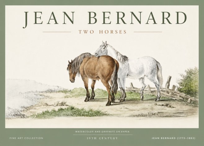 Jean Bernard Two Horses II No4 - Affiche