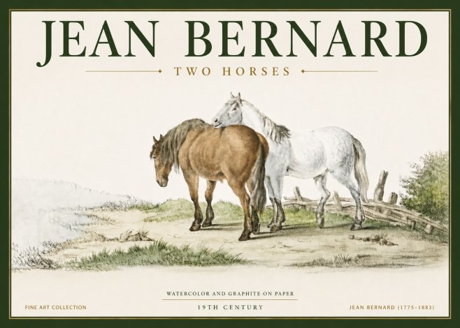 Jean Bernard Two Horses II No6 - Affiche