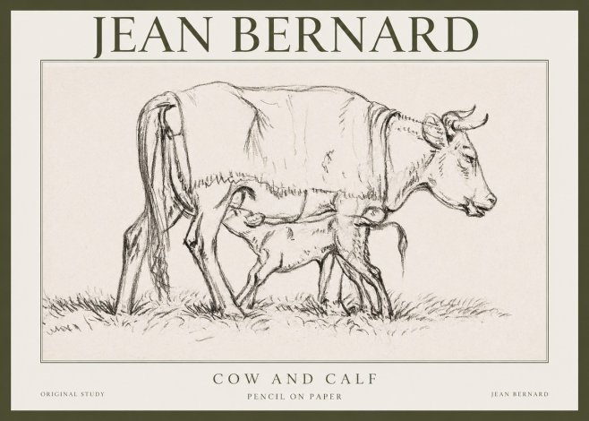 Jean Bernard Cow and Calf II No1 - Affiche