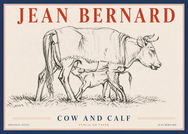 Jean Bernard Cow and Calf II No4 - Affiche