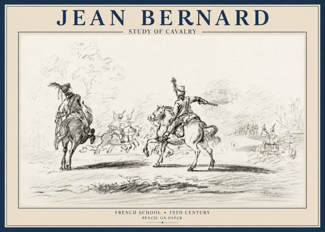 Jean Bernard Study of Cavalry No1 - Affiche