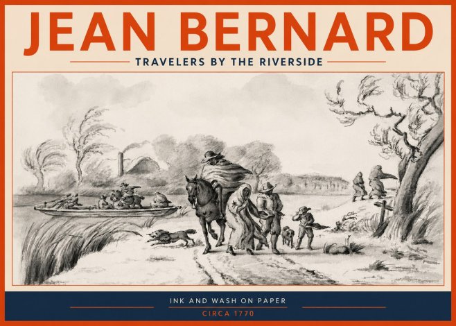 Jean Bernard Travelers by the Riverside No3 - Affiche