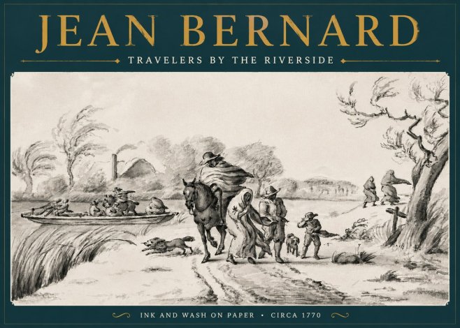 Jean Bernard Travelers by the Riverside No4 - Affiche