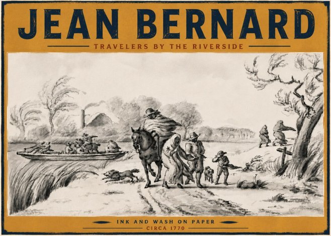 Jean Bernard Travelers by the Riverside No6 - Affiche