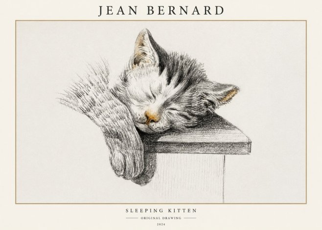 Jean Bernard Sleeping Kitten No1 - Affiche