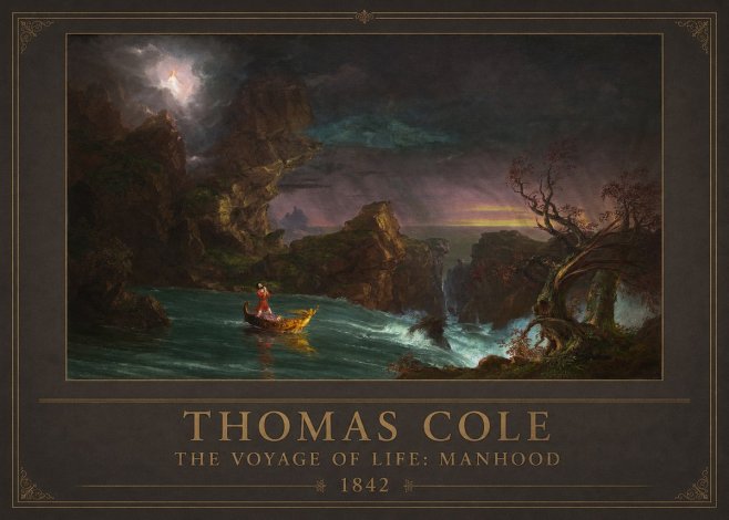 Thomas Cole The Voyage of Life: Manhood II No1 - Affiche