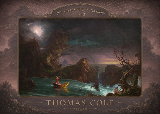 Thomas Cole The Voyage of Life: Manhood II No4 - Affiche