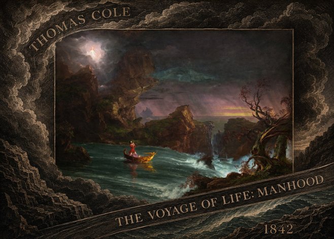 Thomas Cole The Voyage of Life: Manhood II No6 - Affiche