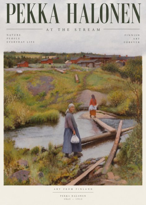 Pekka Halonen At the Stream No3 - Affiche