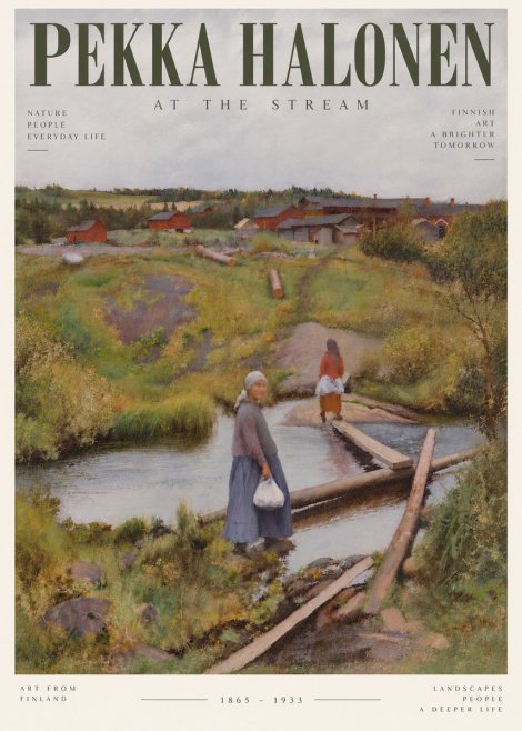 Pekka Halonen At the Stream No6 - Affiche